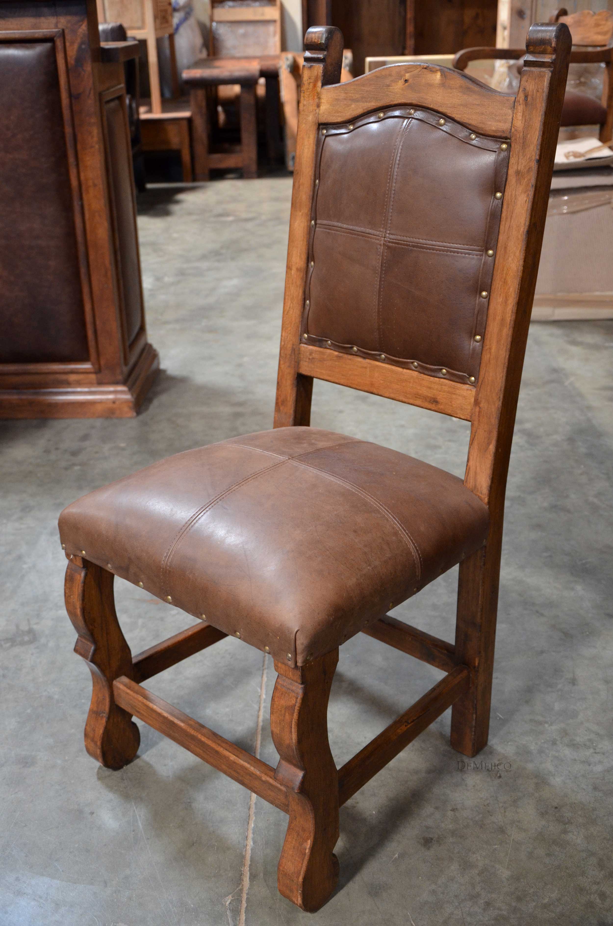 Silla Santa Paula, Spanish Leather Dining Chairs Demejico