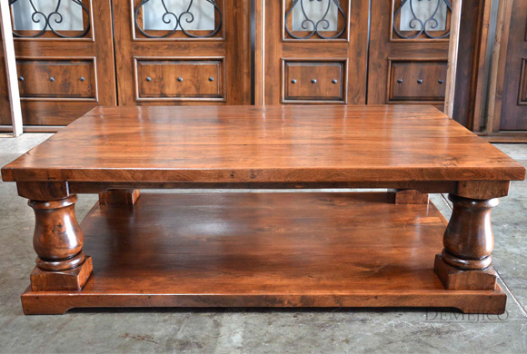 Rustic Turned Leg Coffee Table Demejico