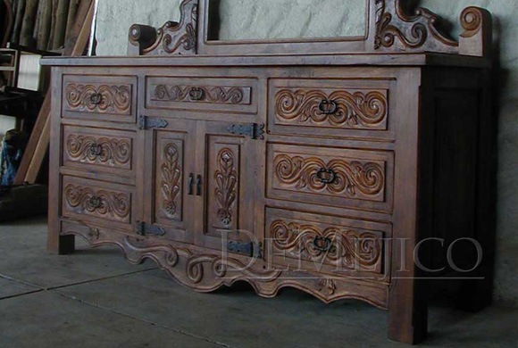 Spanish Style Dresser W Mirror Demejico
