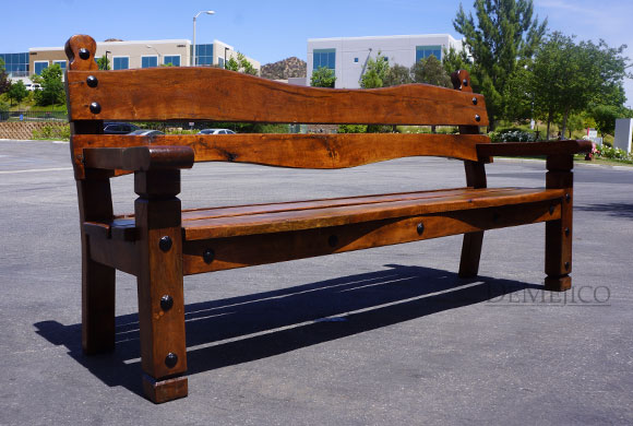 Banca Palomar, Mesquite Slab Benches, Outdoor Benches, Rustic Bench