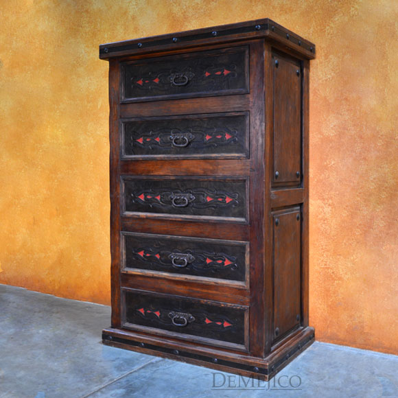 Tall Chapital Dresser Mesquite Spanish Dresser Demejico