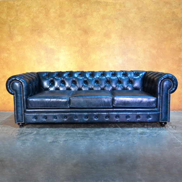 Begrijpen efficiëntie voorwoord Sofa Elegante, Spanish Style Sofa, Blue Leather Sofa - Demejico